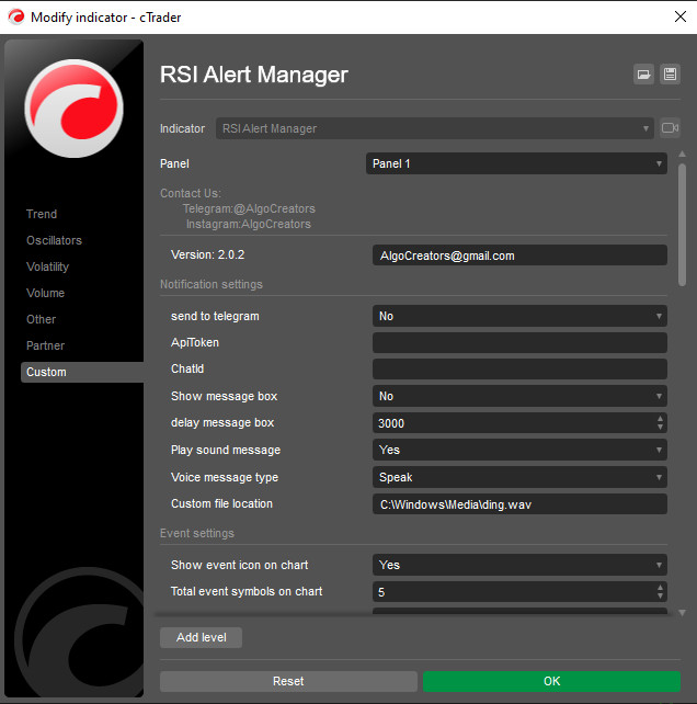 AlgoCreators | RSI Alert Indicator: Smart Notifications for Level ...